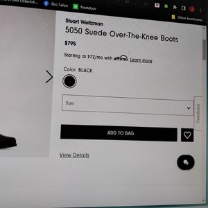 Stuart Weitzman  knee boots. 50/50 Size 7, Black suede and leather